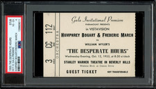 THE DESPERATE HOURS / 1955 Gala Premiere Movie Ticket, Humphrey Bogart, PSA 4