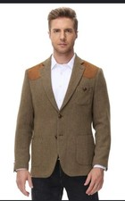NEW Paul Jones Men's Herringbone Blazer Jacket Lightweight Casual Knit Sport Co