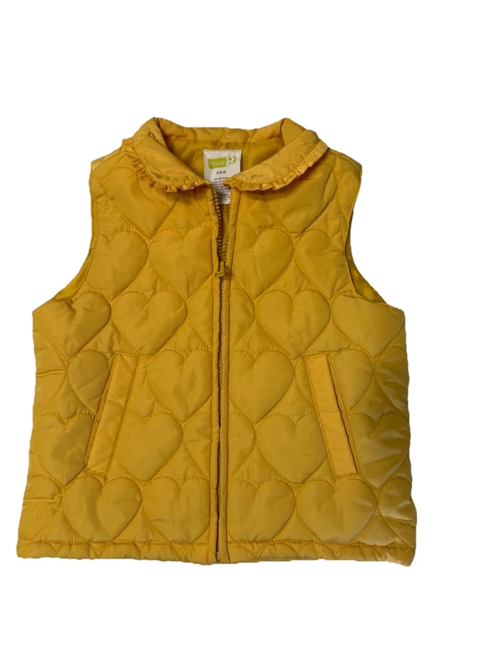 Crazy 8 Girls Amarillo Puffer Mejor Con Corazones Talla S 5/6 Más Brillante En Persona Foto 2 de 4