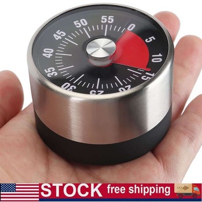 Kitchen Bar Stainless Steel Timer Mechanical Timer 60min Countdown Alarm Cooking