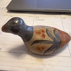 Vintage Duck Figurine Folk Art Tonala Mexican Pottery Blue/Tan Snail Design Bird — photo 2