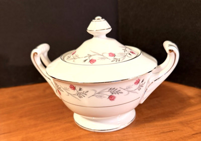 Princess Rose Reverie  Sugar Bowl  Pink Floral Vintage Japan