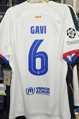 2023/24 NIKE FC BARCELONA UCL #6 GAVI STADIUM AWAY SOCCER JERSEY