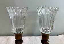 VTG HOMCO RIBBED ROYAL VOTIVE CUPS, CLEAR, Set Of 2, 5&rdquo; Tall.