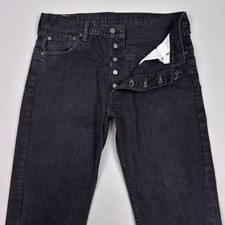 Levis 501 Jeans Mens 36x34 Black Button Fly Denim Pants Dark Original Classic