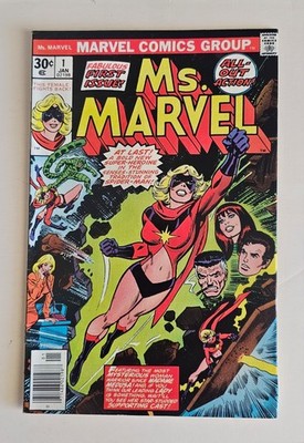 MS. MARVEL #1 -Jan. 1977- BUSCEMA, Conway, ROMITA - Peter Parker, CAPTAIN MARVEL