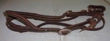 Double Stitched Leather One Split Ear Western Horse Bridle Headstall