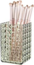 Makeup Brush Holder Organizer, Acrylic Makeup Brush Cup, Diamond Striped Make up