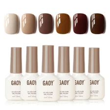 6 Colors Gel Nail Polish Set Glossy Matte Finish Long Lasting UV LED Soak Off