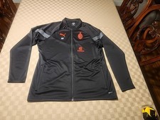 Puma AC Milan PARA HOMBRES XL Fútbol Negro Cremallera Completa Chaqueta de Banco "AV" EMITIDA