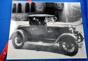 Old Police Car Model A Ford Photograph 8" x 10" New York Black White