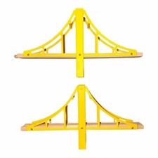 Thomas  Friends Brio Compatible Wooden Train Track Yellow Suspension Bridge 2 