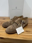 Brunello Cucinelli Shoes Mens UK 8 Brown Suede Monk Strap BNWB RRP £1050