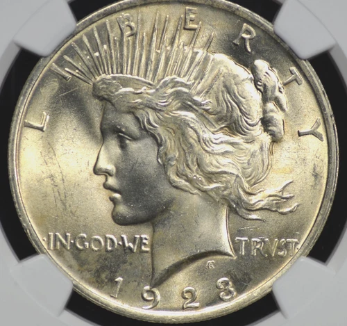 1923 PEACE DOLLAR NGC MS64 BRITE GLOWING SILVER SATIN OVER FULLY STRUCK SURFACES