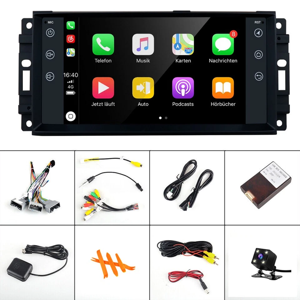 64GB For Jeep Wrangler Chrysler Dodge RAM Android 13 Car Stereo BT Radio Carplay - Image 4 of 4