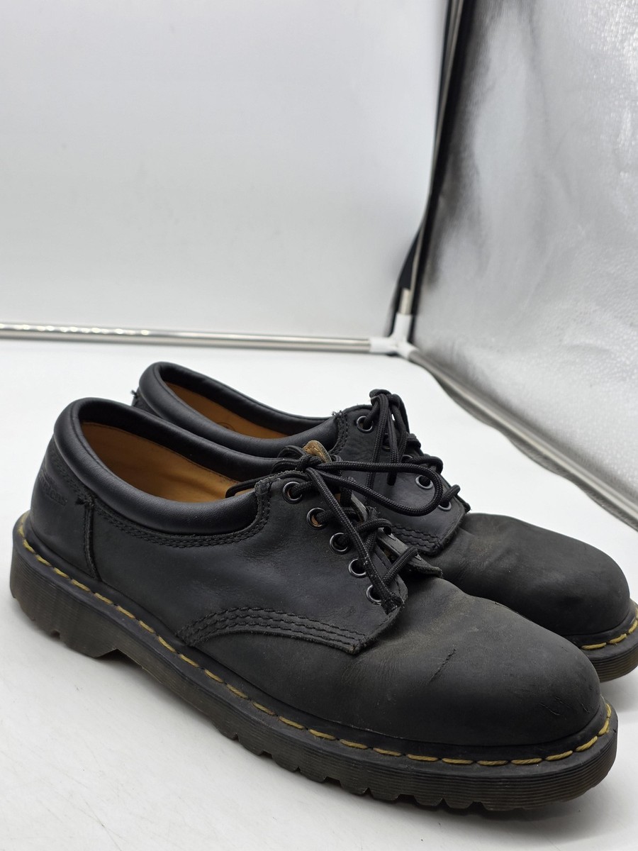 Dr Martens Vintage Made England Black Leather Shoes Mens UK10 US11 Air Sole Vintage Dr. Martens 1461 Made in England Black Commando Lug  main image 3