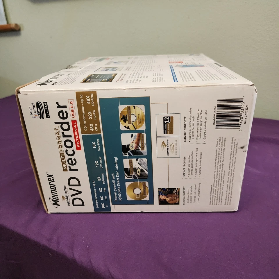MEMOREX MRX-530LE DVD LIGHTSCRIBE RECORDER OPENED BOX BUT NEVER USED  - Image 4 of 4