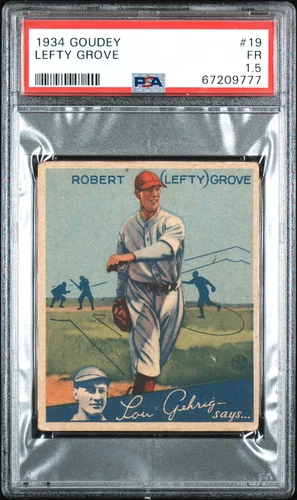 1934 GOUDEY #19 LEFTY GROVE ROOKIE RC PSA 1.5