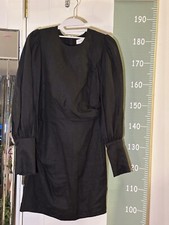 RRP$550AUD Zimmermann Black linen Drape Mkni Dress Size 1