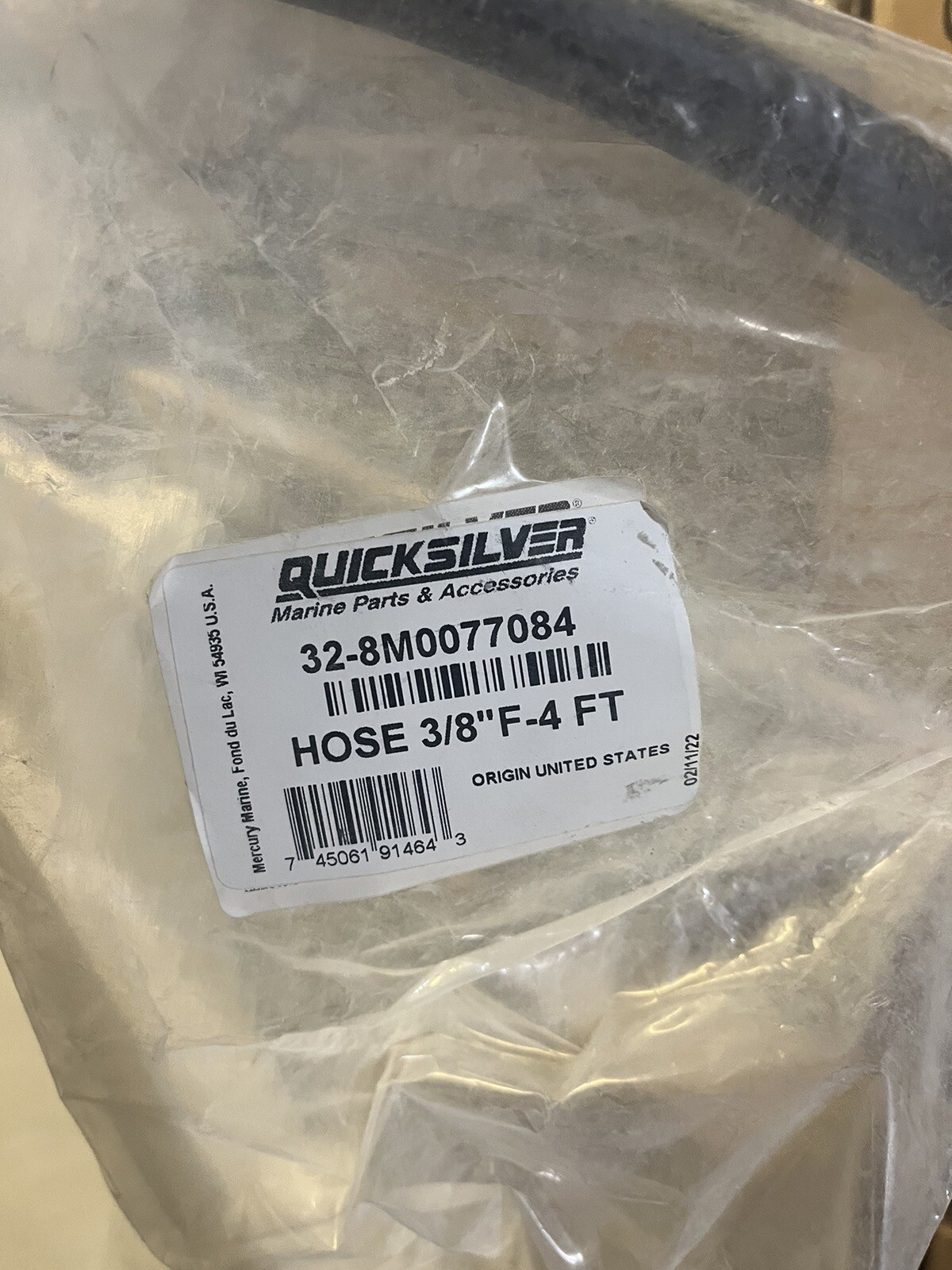 NEW Mercury Verado Power Steering Hose 3/8" 4 FT Joystick 8M0077084