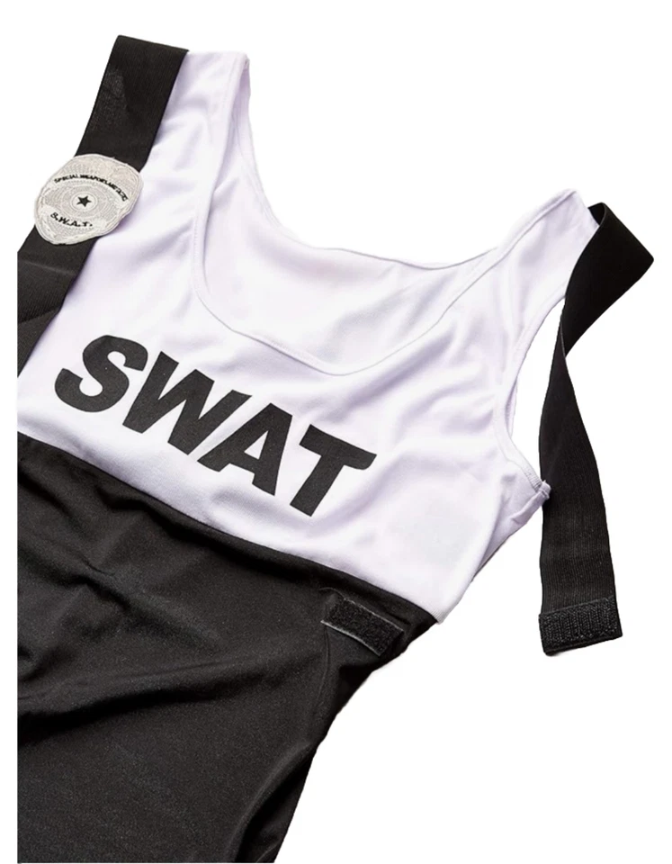 S.W.A.T. Jumpsuit Cosplay Halloween Sexy Costume Party - Image 4 of 4