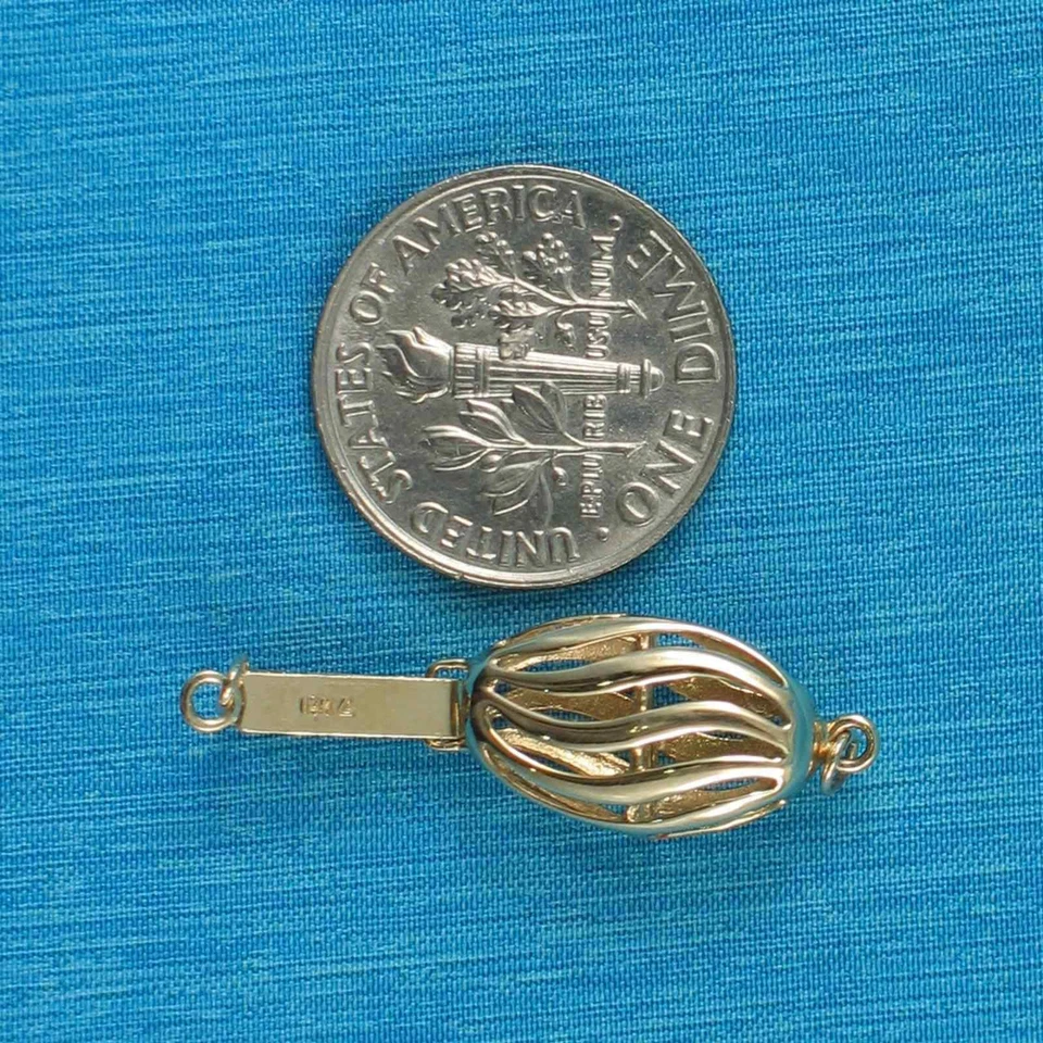 14K Yellow Gold Wave Shape Clasp - Image 2 of 3