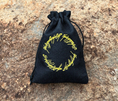 One Ring Embroidered DnD Dice Bag, Lord of Rings Inspired D&D Dice Pouch LOTR