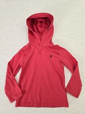 Polo Ralph Lauren Hoodie Boys 5 Red Long Sleeve Pullover Embroidered Logo