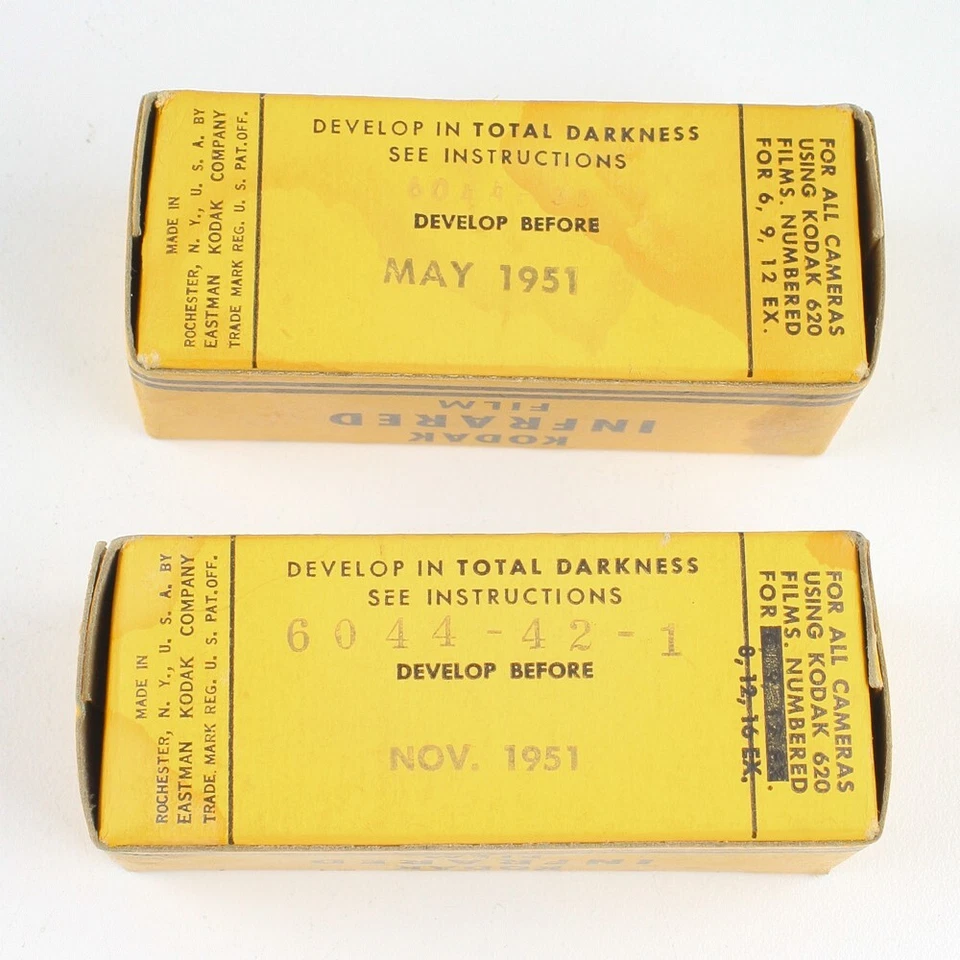 Kodak - Película en rollo infrarroja IR 620 en blanco y negro *Caducada 1951* Coleccionable de colección Foto 3 de 4
