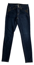 Cach  Women's Jeans Size 4 Skinny Mid Rise Blue Denim Studded