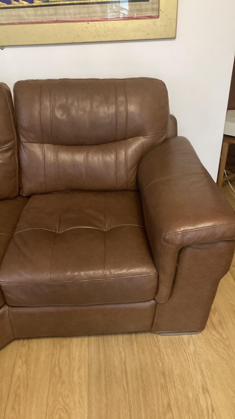 Incredible Brown Leather Corner Sofa (K) eBay