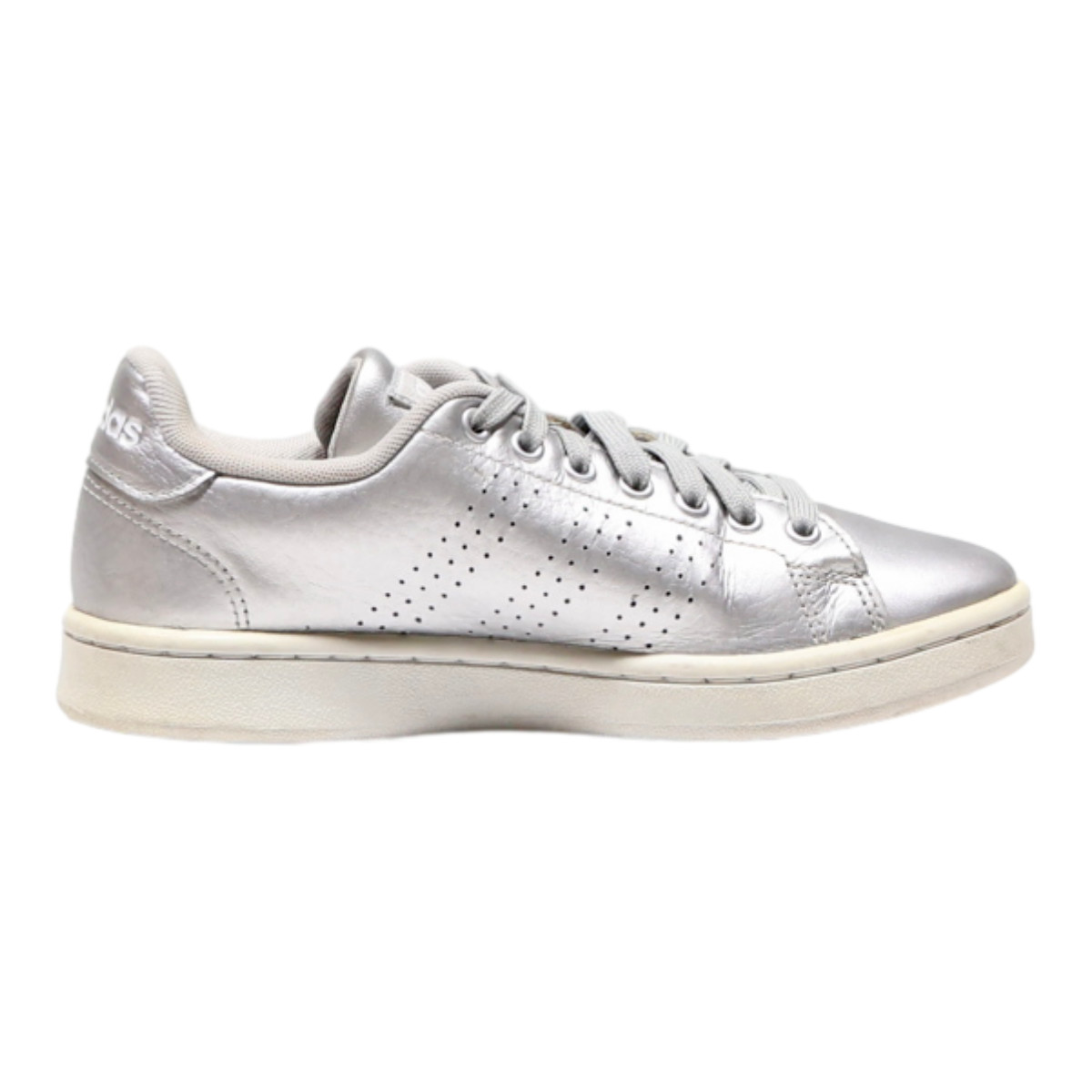 ADIDAS Neo Advantage Sneaker Trainers Silver Leather Girls UK 3.5 ADIDAS Neo Advantage Sneaker Trainers Silver Leather Girls UK 3.5