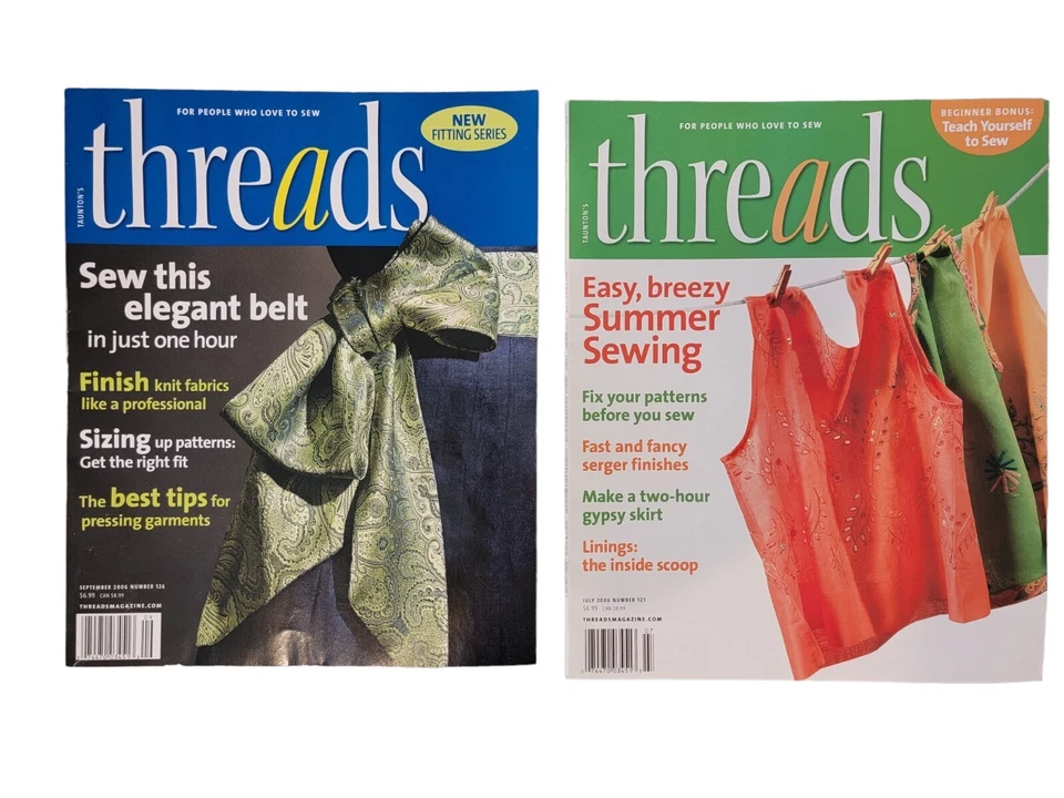 Lot of 8 Taunton's THREADS MAGAZINE Sewing 2002, 2006, 2007 Foto 4 de 4