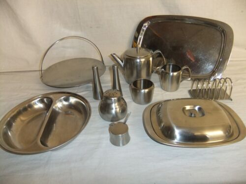 c4 Stainless Steel - Old Hall - vintage serving dishes teapot jug tray bowl 9C3G - Afbeelding 1 van 24