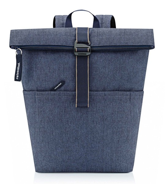 Reisenthel Rolltop Backpack Rucksack Herringbone Dark Blue Dunkelblau Neu-image