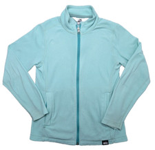 REI CO-OP Jacket Girls 10-12 LS Aqua Blue Fleece Hiking Outdoor flaw 
