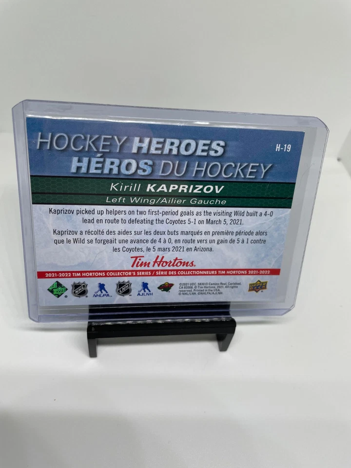 2021-22 Upper Deck Tim Hortons Collector's Series Hockey Heroes Kirill Kaprizov - Image 2 of 2