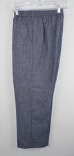 ALFRED DUNNER Women's Blue Pull-on Dress Pants SZ 12 Full Elastic Waist Pockets