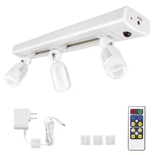 Led Track Light Plug In Spotlight Accent Light With Remote And 3 Adjustable Ligh