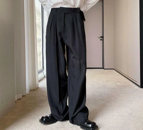 Pantalones de diseño para hombre Pantalones de moda Gran Bretaña cintura alta recta simple coreano OL - Imagen 13 de 21