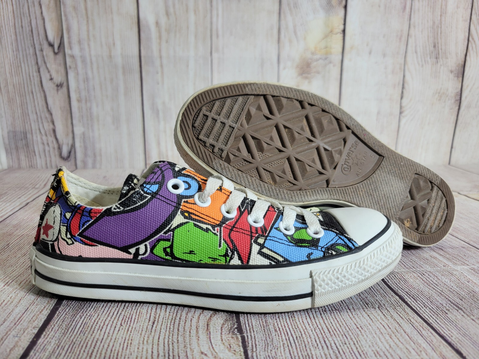 PONY Scarpe Converse All Star Cartoni Animati Adesivi Uomo 5 Wo's 7