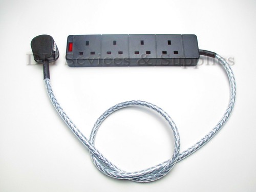4 WAY AUDIOPHILE MAINS BLOCK 1m Mains Power Cable Shielded 4 Gang SB1 - Picture 3 of 7