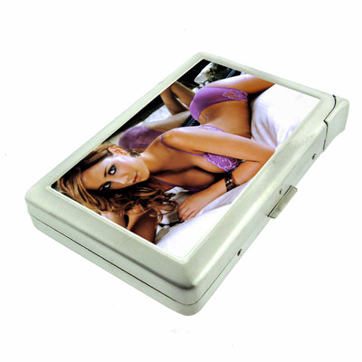 Australian Pin Up Girls D4 Cigarette Case with Built in Lighter Metal Wallet 