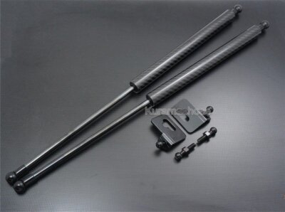 Fit Lancer Evolution EVO 7 8 9 Bonnet Hood Black Carbon Gas Strut Shock Damper