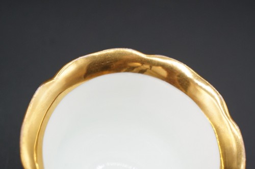 Vintage Meissen B-Form Tea Cup & Saucer German Crafted Blue/Gold w/Flowers. #1 - Picture 14 of 18