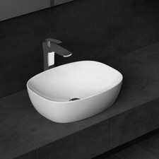 Modern Bathroom Wash Basin Ceramic Countertop Deep Oval Sink Vanity 495x380mm