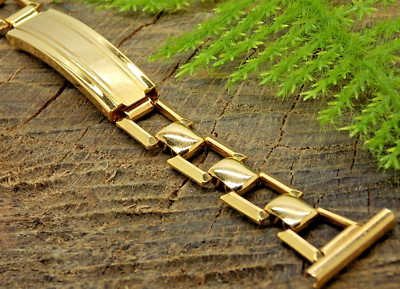 Peerless Vintage 16mm Rolled Gold Plate Deployment Clasp Art Deco NOS Watch Band