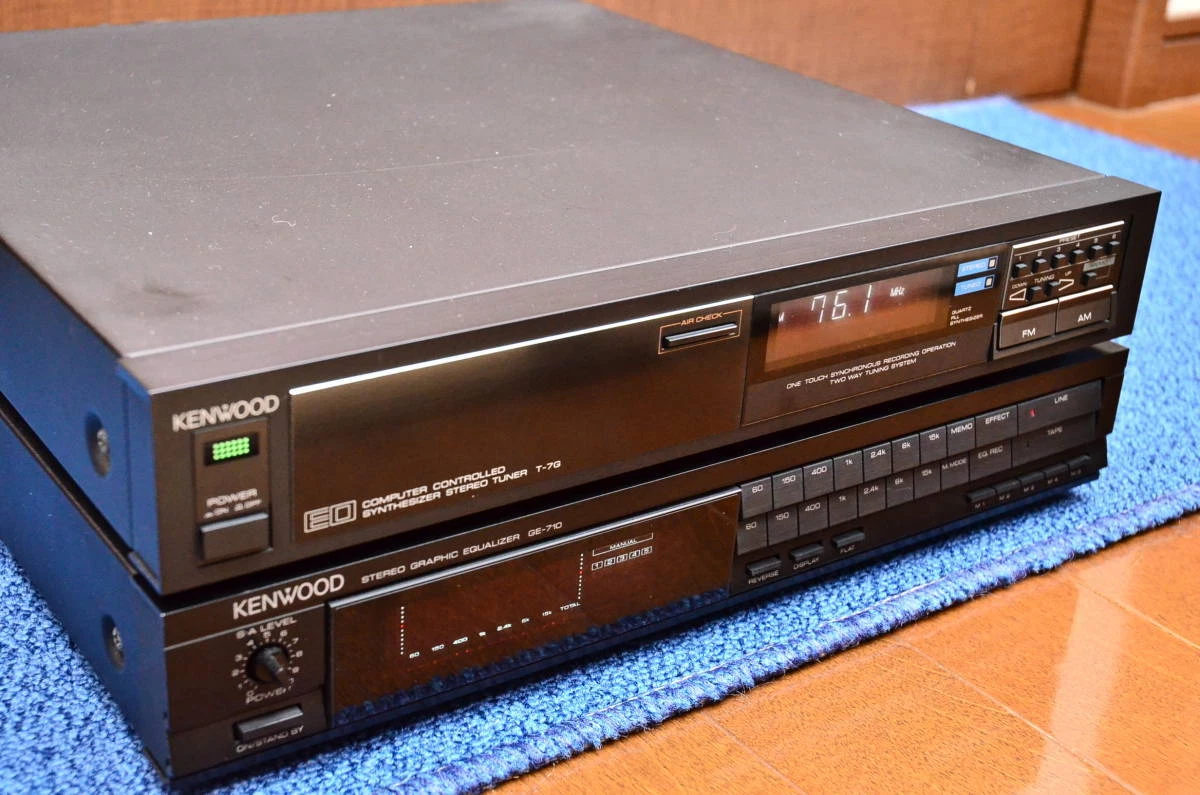 KENWOOD GE-710 Graphic Equalizer FM/AM & Tuner T-7G Black 2Set 100V