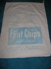 ANTIQUE FLINT CHIPS Armour Soap Co. Heavy Cloth DRAW STRING Sack 27x36"  H