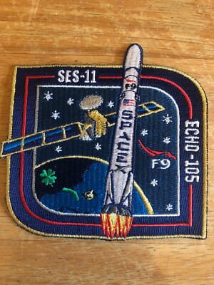 SES-11 ECHO-105 F9 SPACE X Authentic NASA Patch - bestickt, nie benutzt (B2)